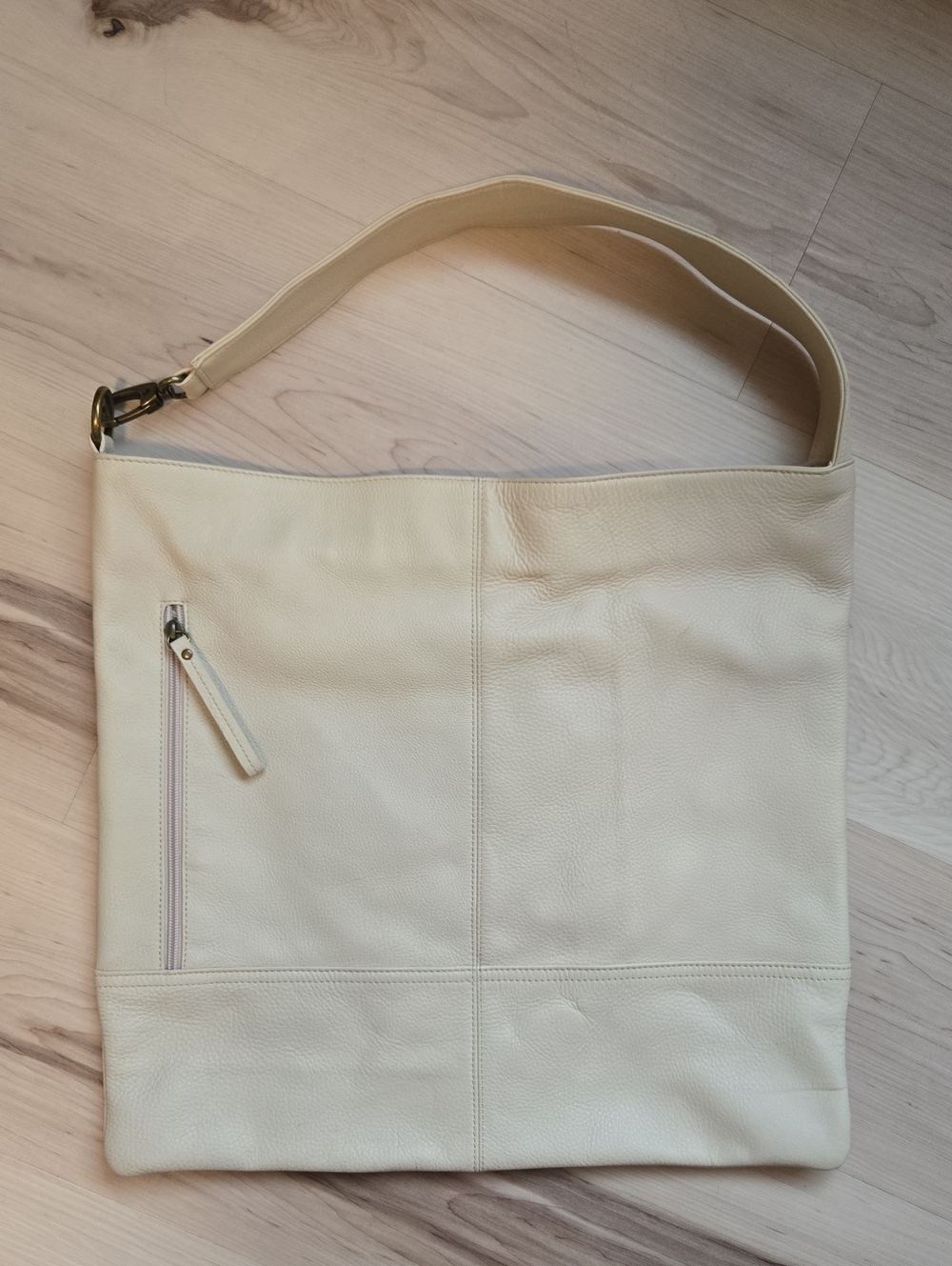 HOBO Leather Shoulder Bag, Cream